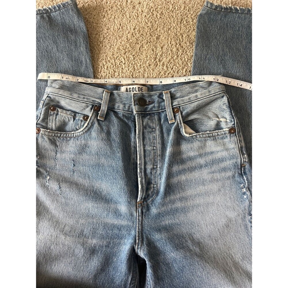 AGOLDE Riley High Rise Crop Denim Jeans Straight Leg. Size 24. - Picture 9 of 11